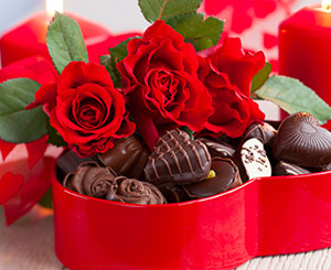 Flowers & Box of Chocolate